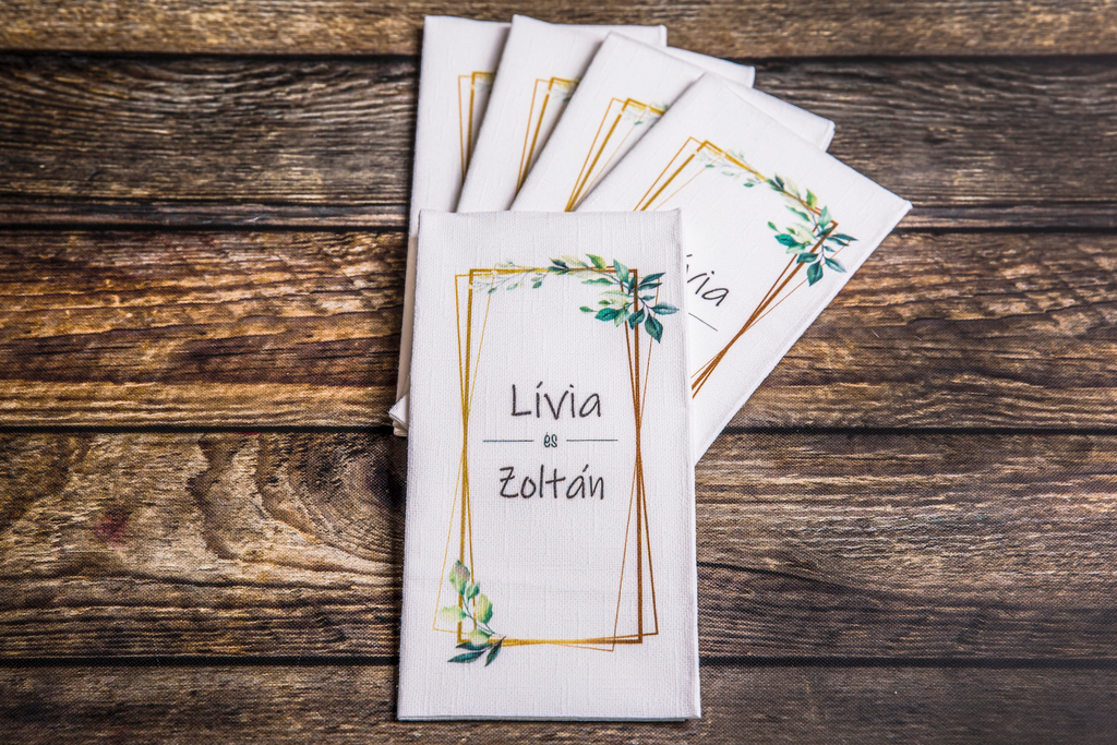 Esküvő - "BABÉR" textilhatású 1/8-os szalvéta, 10 db-tól