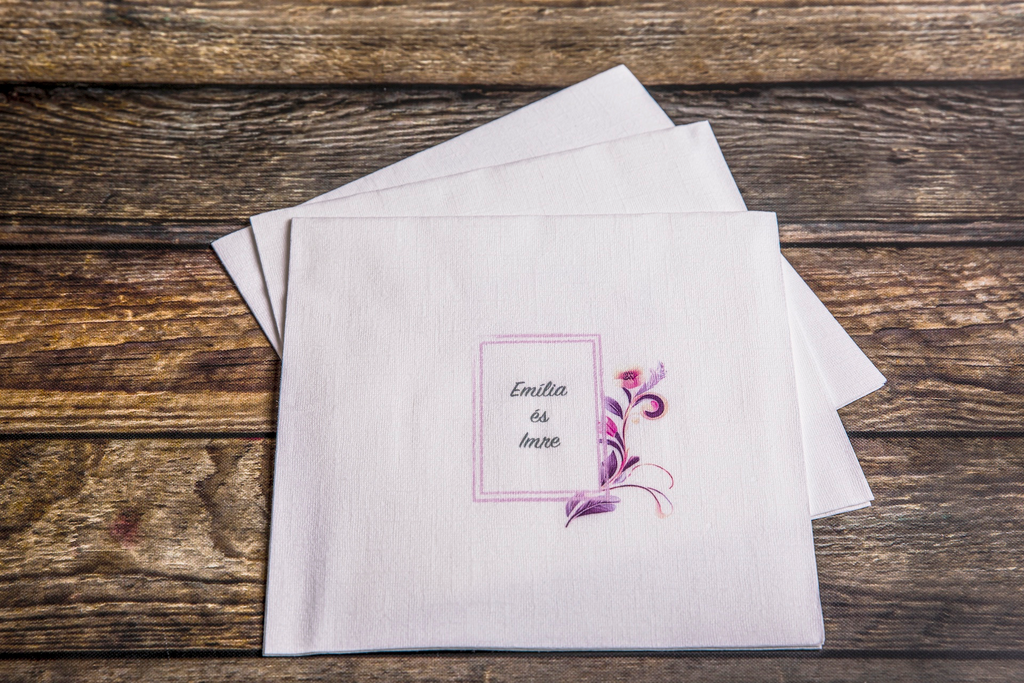Esküvő - "LEVENDULA" textilhatású szalvéta, 10 db-tól