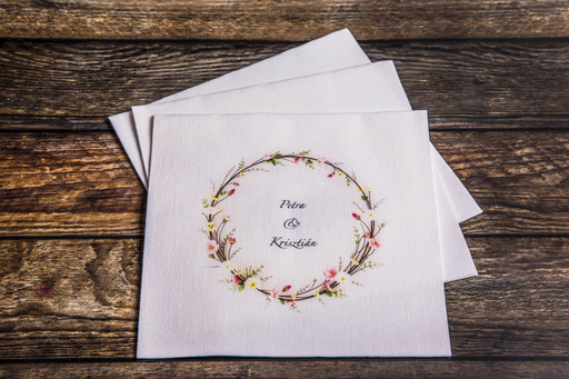 Esküvő - "JÚNIUS" textilhatású szalvéta, 10 db-tól