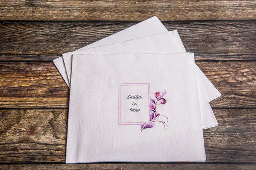 Esküvő - "LEVENDULA" textilhatású szalvéta, 10 db-tól