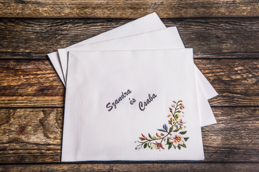 Esküvő - "MATYÓ" textilhatású szalvéta, 10 db-tól