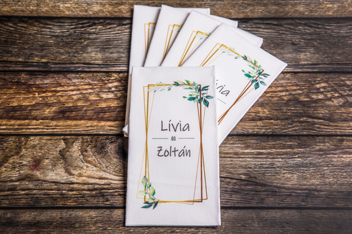 Esküvő - "BABÉR" textilhatású 1/8-os szalvéta, 10 db-tól