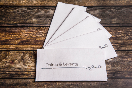 Esküvő - "ELEGÁNS" textilhatású 1/8-os szalvéta, 10 db-tól