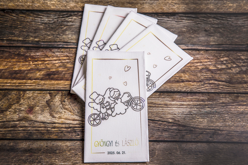 Esküvő - "FUNNY" textilhatású 1/8-os szalvéta, 10 db-tól